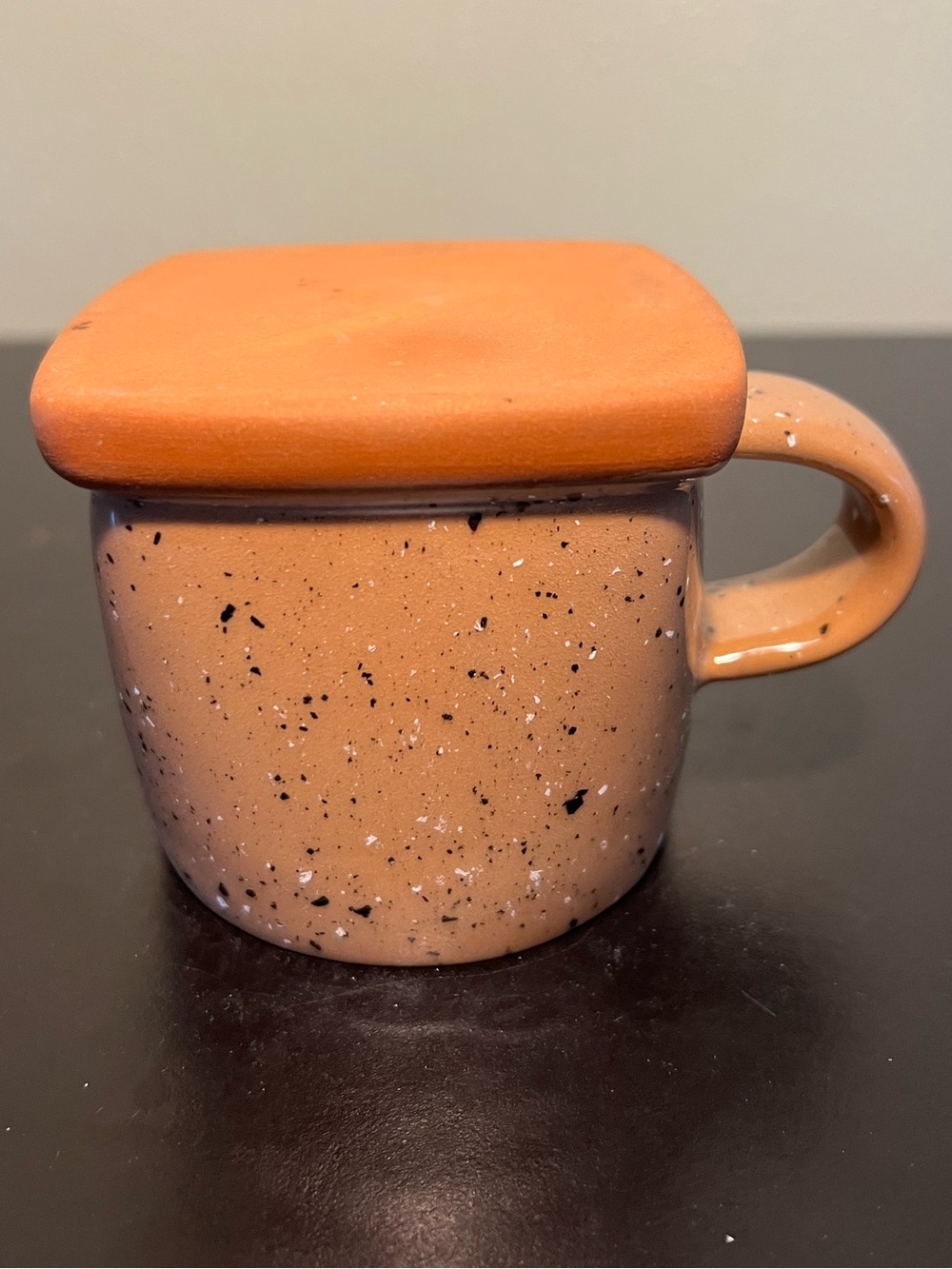 Handcrafted Hand Thrown Studio Art Pottery Square-Bottomed Speckled Cup Mug - Picture 10 of 13